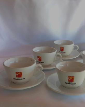 Set 6 tazze da cappuccino Hausbrandt con piattini