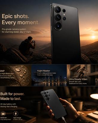 Smartphone Cinese S26 Ultra 5G Nero 16GB/1TB
