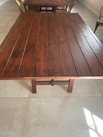 Tavolo da pranzo in legno massello stile rustico