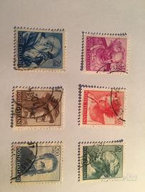 Francobolli Italia serie Michelangiolesca