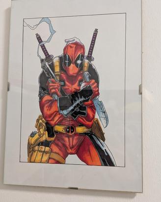 Deadpool inchiostro e pennarelli A4