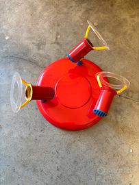 Lampadario con tre faretti in plastica