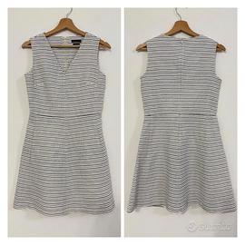 MASSIMO DUTTI Vestito abito bainco righe blu