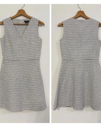 MASSIMO DUTTI Vestito abito bainco righe blu