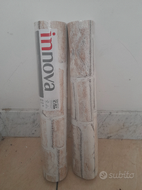 Due rotoli nuovi carta a parati a mattoncini