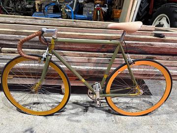 Bici fixed gear vintage custom 28” - verde oliva