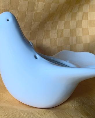 Porta vaso in ceramica a forma di colomba