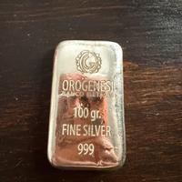 Lingotto argento 100 grammi