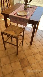 2 sgabelli 37x37 H60 rovere massello seduta paglia