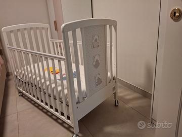 Culla Lettino Italbaby in legno bianco + Materasso
