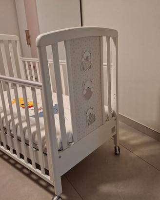 Culla Lettino Italbaby in legno bianco + Materasso