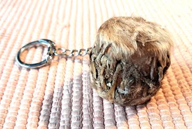 Portachiavi Tamburo Etnico Pelle Pelo '70 NUOVO