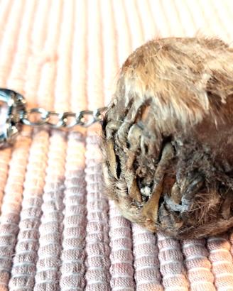 Portachiavi Tamburo Etnico Pelle Pelo '70 NUOVO