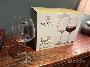 6 Calici cristallo di boemia