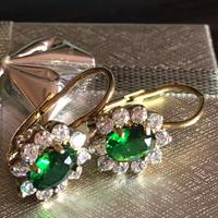 ORECCHINI ORO GIALLO 18 kt SMERALDI E DIAMANTI