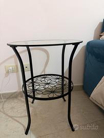 TAVOLINO IN FERRO E VETRO