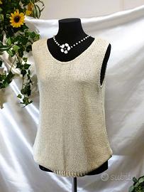 Top donna a maglia senza maniche estivo elegante
