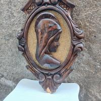 Bassorilievo in legno intagliato Vintage – Madonna