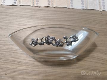centrotavola vetro e argento