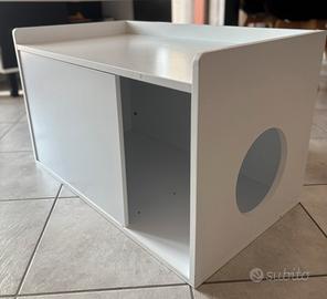 Mobile/lettiera gatto bianco