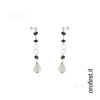 Orecchini pendenti argento 925% e pietre colorate