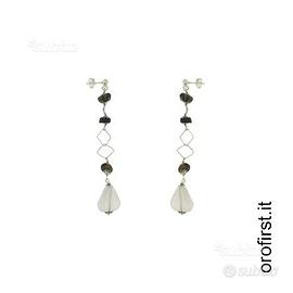 Orecchini pendenti argento 925% e pietre colorate