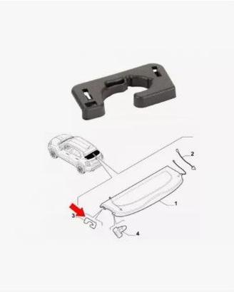 Gancio di supporto SX per la cappelliera Fiat 500x