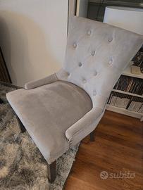 poltrone grigio chuaro in velluto 