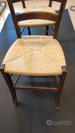 N 2  Sedie in legno con seduta impagliata 