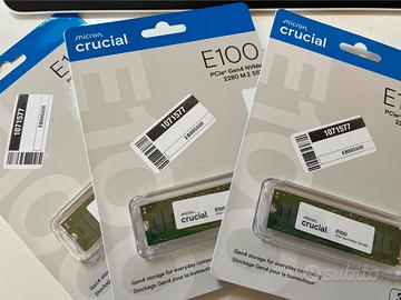 SSD nvme 4.0 crucial E100 1tb X3pz.