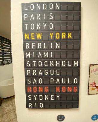 Quadro decorativo città del mondo stile aeroporto 