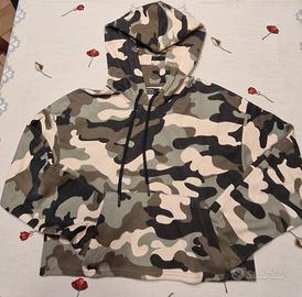 Felpa militare con cappuccio