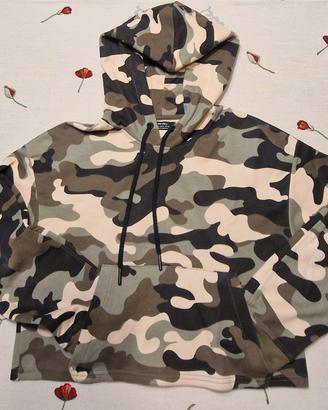 Felpa militare con cappuccio