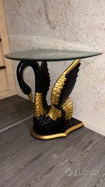 Tavolino console scultoreo a forma di cigno