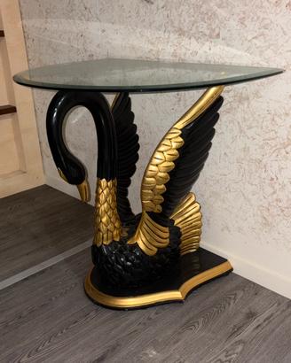 Tavolino console scultoreo a forma di cigno