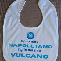 Bavaglino neonato Forza Napoli personalizzabile