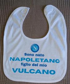 Bavaglino neonato Forza Napoli personalizzabile