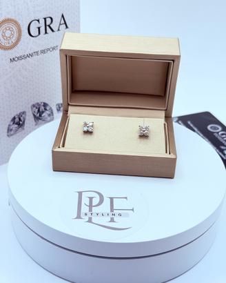 Orecchini quadrifoglio con Moissanite certificata