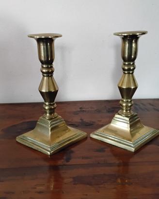 Paio di Portacandele in ottone dell' 800