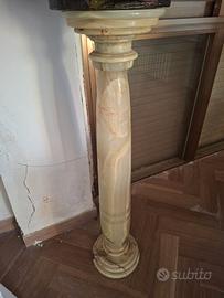 Colonna piedistallo in onice vintage, anni '60/'70