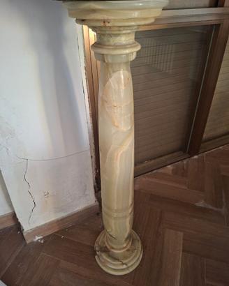 Colonna piedistallo in onice vintage, anni '60/'70