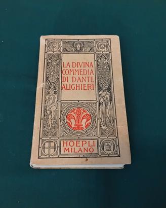 Antico piccolo libro La divina commedia Hoepli