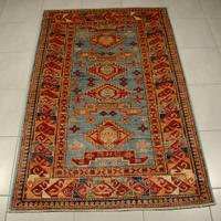 Tappeto Kazak fine fondo azzurro circa 150x100 cm