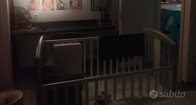 Culla Pali in legno massello con materasso e cusci