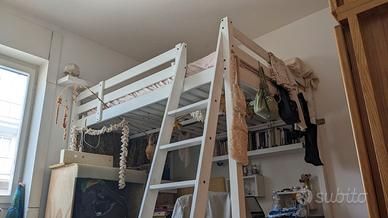 Letto a soppalco bianco