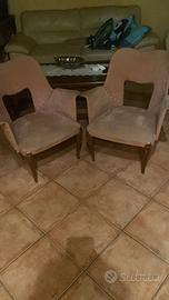 2 poltrone bouclé anni 50