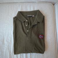 Polo Napapijri Verde Militare Taglia L Cotone 100%