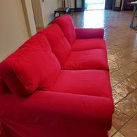 Divano letto matrimoniale Ektorp Ikea rosso