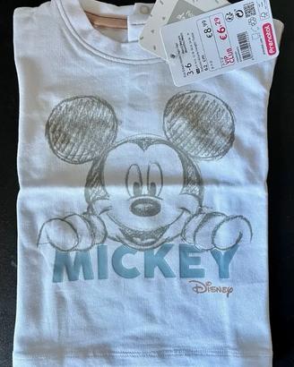 T-shirt bimbo Mickey Mouse 3-6 mesi