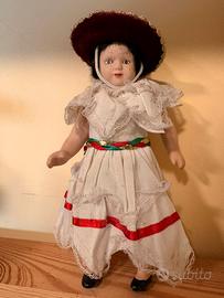 BAMBOLA IN PORCELLANA COSTUME MESSICANO